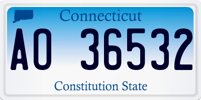 CT license plate AO36532