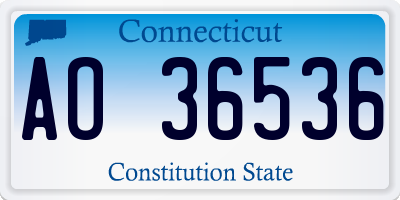CT license plate AO36536