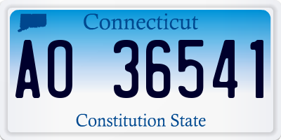 CT license plate AO36541