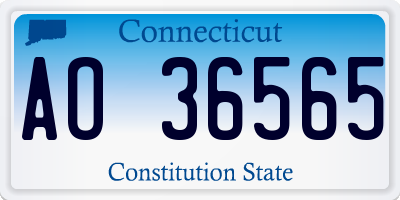 CT license plate AO36565