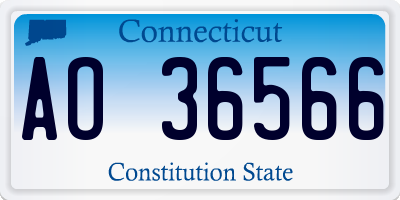 CT license plate AO36566