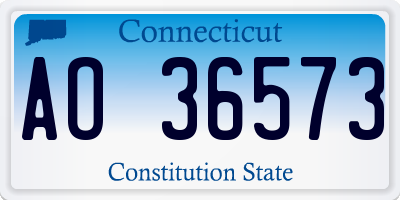 CT license plate AO36573