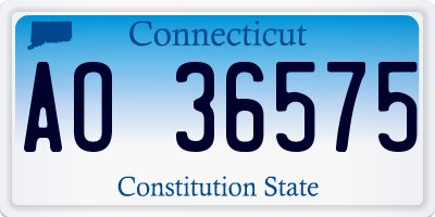 CT license plate AO36575