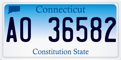 CT license plate AO36582