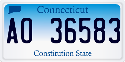 CT license plate AO36583