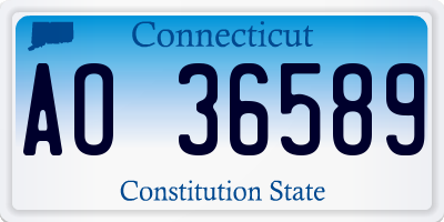 CT license plate AO36589