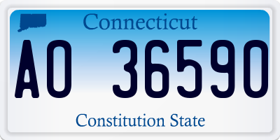 CT license plate AO36590