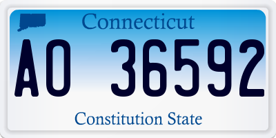 CT license plate AO36592