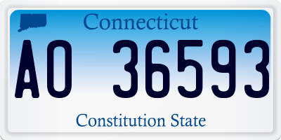 CT license plate AO36593