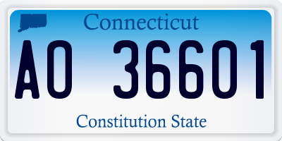 CT license plate AO36601