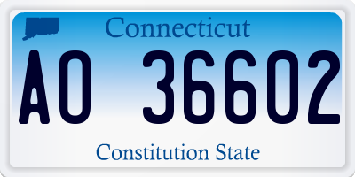 CT license plate AO36602