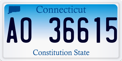 CT license plate AO36615