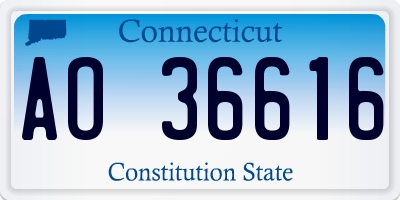 CT license plate AO36616