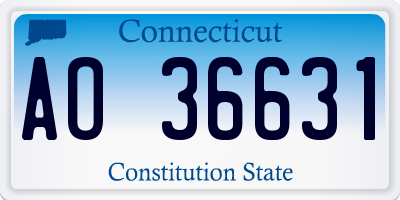 CT license plate AO36631
