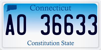 CT license plate AO36633