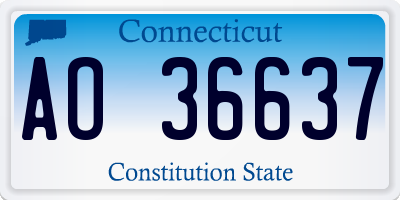 CT license plate AO36637