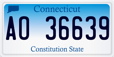 CT license plate AO36639