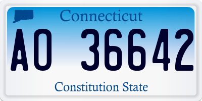CT license plate AO36642