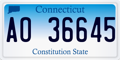 CT license plate AO36645