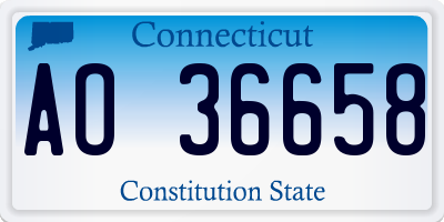 CT license plate AO36658