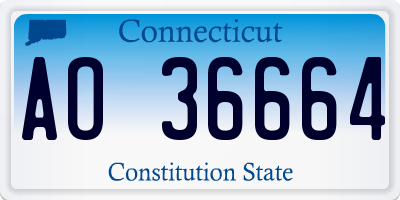 CT license plate AO36664