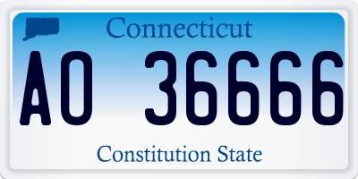 CT license plate AO36666