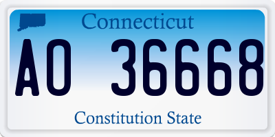 CT license plate AO36668