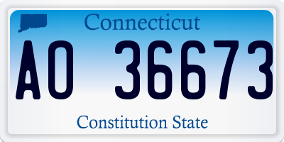 CT license plate AO36673