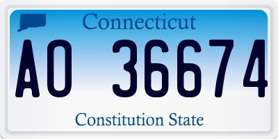 CT license plate AO36674