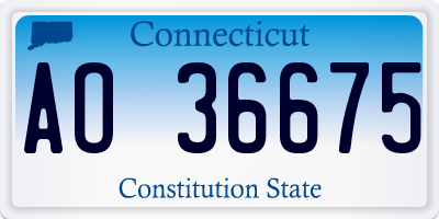 CT license plate AO36675