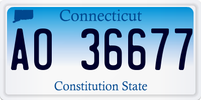 CT license plate AO36677