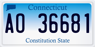 CT license plate AO36681