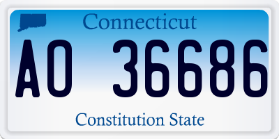 CT license plate AO36686