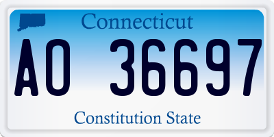 CT license plate AO36697