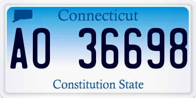 CT license plate AO36698