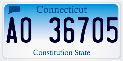CT license plate AO36705