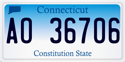 CT license plate AO36706