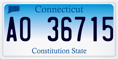 CT license plate AO36715