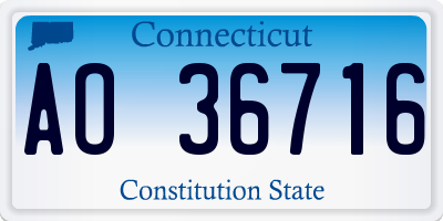 CT license plate AO36716
