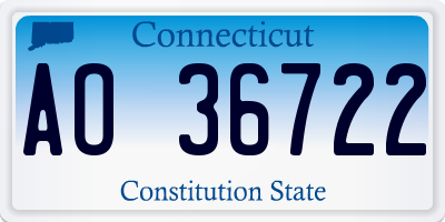 CT license plate AO36722
