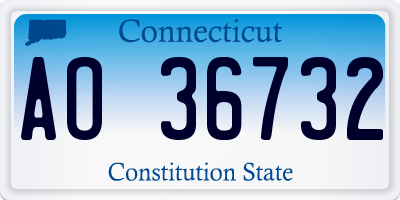 CT license plate AO36732