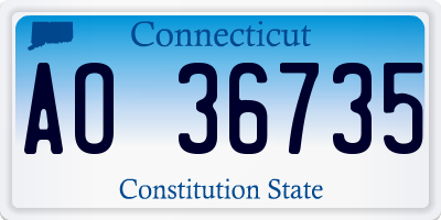 CT license plate AO36735