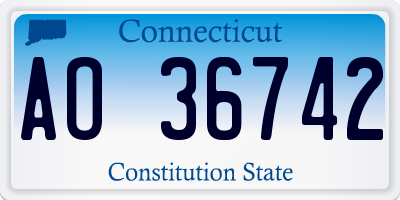 CT license plate AO36742