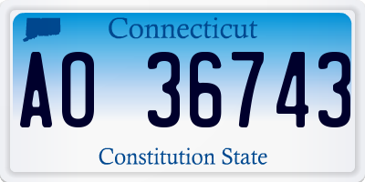 CT license plate AO36743