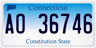 CT license plate AO36746