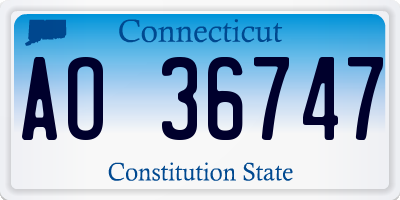 CT license plate AO36747