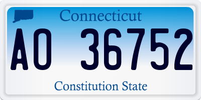 CT license plate AO36752