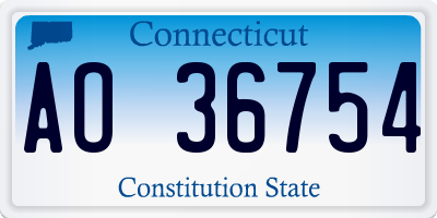 CT license plate AO36754