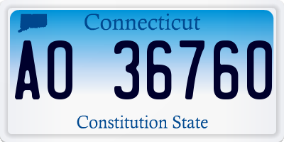CT license plate AO36760