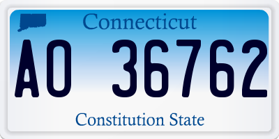 CT license plate AO36762